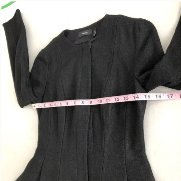 Theory Movement Black Canvas Tweed Peplum Blazer Jacket - Picture 13 of 16